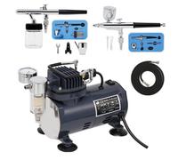 Switzer Airbrush With Compressor - Double Action Air Brush Spray Kit Grey