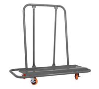 SwitZer Drywall Sheet Cart 2200 LBS Plasterboard Trolley Portable Panel Dolly Angled Deck 4 Swivel Wheels with Brakes, Wall Panel, Sheetrock, Lumber Carrier for Garage, Home, Warehouse, Grey