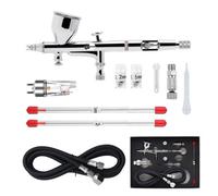 Switzer Dual Action Airbrush Kit 0.2/0.3/0.5mm Nozzles 9Cc Cup With Filter