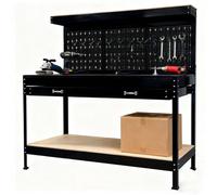 Switzer Heavy Duty Metal Workbench Garage Table Pegboard Shelf Drawer Workshop