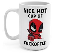 Switzer Kreations Dead-pool Nice Hot Cup Of offee Mug, Funny Saying, Cool Christmas, Birthday, Anniversary, Holiday or Graduation Gift - Ceramic White - 15 Oz Novelty