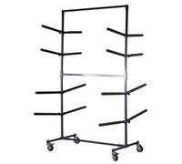 Switzer Mobile Bumper Paint Panels Drying Rack Stand Heavy Duty 8 Fixed Arms Gry