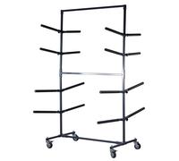 SwitZer Mobile Bumper Paint Panels Drying Rack Stand Heavy Duty 8 Fixed Arms Gry