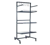 Switzer Parts Cart With Panel Rack, 3-Tier Mobile Body Shop Storage Trolley Grey