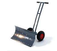 SwitZer Rolling Snow Plow Heavy Duty Metal Snow Shovel W/ Wheels