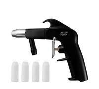 SwitZer Siphon Feed Sand Blasting Gun with 4 Ceramic Nozzles 4mm, 5mm, 6mm & 7mm, Portable Air Sandblaster Spray Gun for Abrasive Grit Blasting, Black, SBG02
