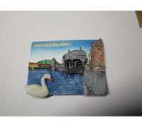 Switzerland 3D Fridge Magnet - Travel Souvenir & Gift, Scenic Lake Lucerne and Old Town Design with Swan Decorative Kitchen & Office Magnet, 7.1 × 5.3 × 1.7 cm