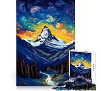 Switzerland Alps Evening 1000 Pieces Jigsaws Adults Puzzles Gifts Thought Training Peaceful Fun Uniform Cut Art Xmas Gift (38x52cm)