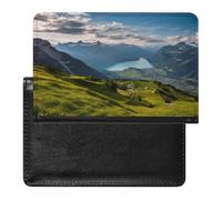 Switzerland Alps Passport Holder PU Leather Slim Passport Cover with Card Slots Travel Document Holder Cover