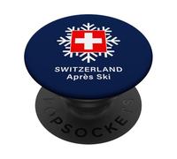 Switzerland Après Ski Snowflake Swiss Flag PopSockets Adhesive PopGrip