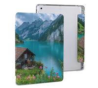 Switzerland Beautiful Lake Stylish Tri-fold Tablet Case Compatible with IPAD 2020 （10.2in） Anti-Scratch Covers with Pen Slot