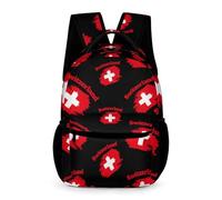 Switzerland Flag Cute Backpacks Lightweight Travel Bag Laptop Daypacks for Camping Hiking 16×12.5×6 Inches