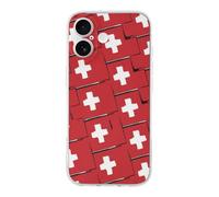 Switzerland Flag Or Banner Cell Phone Basic Cases TPU Soft Cover Shockproof Slim Phone Case Compatible with iPhone 17/17 Air/17 Pro/17 Pro Max