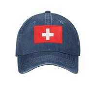 Switzerland Hat Embroidered Switzerland Flag Baseball Caps for Men Women Swiss Decorations, Navy, One size