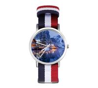 Switzerland in Winter Quartz Watches Without Scale Wrist Watch with Adjustable Strap for Men Women
