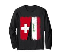 Switzerland Iraq Half Flag Swiss Iraqi Jersey Long Sleeve T-Shirt