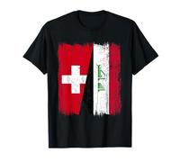 Switzerland Iraq Half Flag Swiss Iraqi Jersey T-Shirt