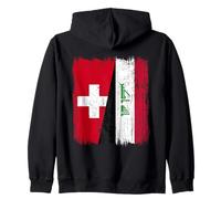 Switzerland Iraq Half Flag Swiss Iraqi Jersey Zip Hoodie