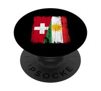 Switzerland Kurdistan Half Flag Swiss Kurdish Jersey PopSockets Adhesive PopGrip