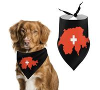 Switzerland Map with Flag Bandanas for Dogs Triangle Pet Bibs