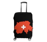 Switzerland Map with Flag Custom Suitcase Cover Washable Travel Luggage Protector Case