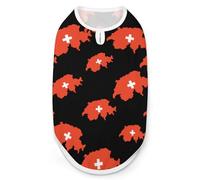 Switzerland Map with Flag Dog Shirts Summer Pet Clothes Comfort T-Shirts Vest Sleeveless Tank Top for Cats Dogs