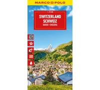 Switzerland Marco Polo Map: Straßenkarte und Autokarte mit sehenswerten Strecken, Highlights und digitaler Erweiterung