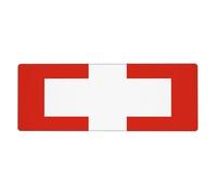 Switzerland Military Flag Office/Gaming Desk Mat| Extra Long & Large| Stitched Edge Anti-Wear| Anti-Slip Base for Smooth Surfaces| Boosts Efficiency
