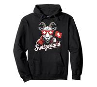 Switzerland Mountain Goat Design Funny Swiss Flag Graphic Pullover Hoodie