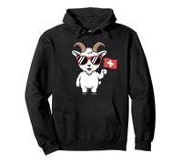 Switzerland Mountain Goat Design Funny Swiss Flag Graphic Pullover Hoodie