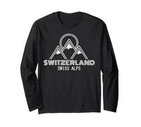 Switzerland Retro Vintage Mountains Alps Ski Souvenir Long Sleeve T-Shirt