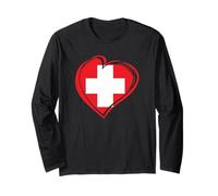 Switzerland Swiss Flag Alps Hiking Skiing Men Women Kids Long Sleeve T-Shirt