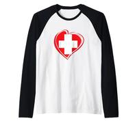 Switzerland Swiss Flag Alps Hiking Skiing Men Women Kids Raglan Baseball Tee