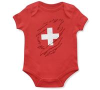 Switzerland Torn Babygrow Swiss Babies Boy Girl Football Vest, 12-18 Months, Red