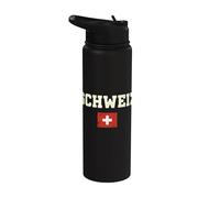 Switzerland Tshirt Schweiz Suisse Swiss Schweizer Jersey Stainless Steel Insulated Water Bottle