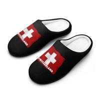 Switzerland Women's Cotton Slippers Indoor Outdoor House Shoes Warm Gift for Travel Bedroom Hotel 7-8（39-40