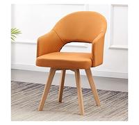 Swivel Accent Chair Comfy Fabric Armchair with Wood Legs for Home Office Study Meeting Room