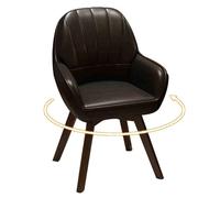 Swivel Accent Chair, Oil-waxed Leather Armchair with Wing Side and 360° Swivel Base for Living Room, Bedroom, Home Office