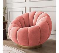 Swivel Accent Chair with Ottoman - 360 Degree Rotating Barrel Club Tub Sofa for Bedroom & Reading Room - Stylish Design