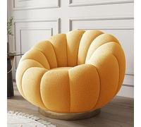 Swivel Accent Chair with Ottoman - 360 Degree Rotating Barrel Club Tub Sofa for Bedroom & Reading Room - Stylish Design