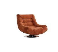Swivel Accent Chair, Woven Fabric Lounge with 360° Rotating Metal Base, High Rebound Sponge Upholstered for Living Room, Bedroom, Office