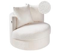 Swivel Armchair DALBY Boucle White