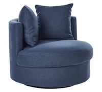 Swivel Armchair DALBY Fabric Dark Blue