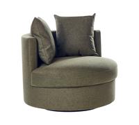 Swivel Armchair DALBY Fabric Dark Green