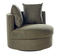 Beliani Swivel Armchair Dalby Fabric Green