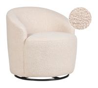 Beliani Swivel Armchair DAVIK Boucle Beige