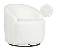 Swivel Armchair DAVIK Boucle Off-White