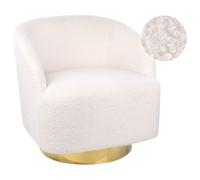 Swivel Armchair LAVIK Boucle Off-White