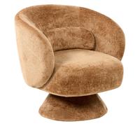 Beliani Swivel Armchair LIEKSA Chenille Golden Brown, Brown