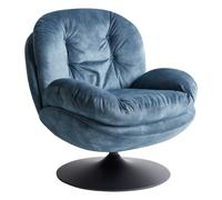 Swivel Armchair NOLVIK Velvet Dark Blue